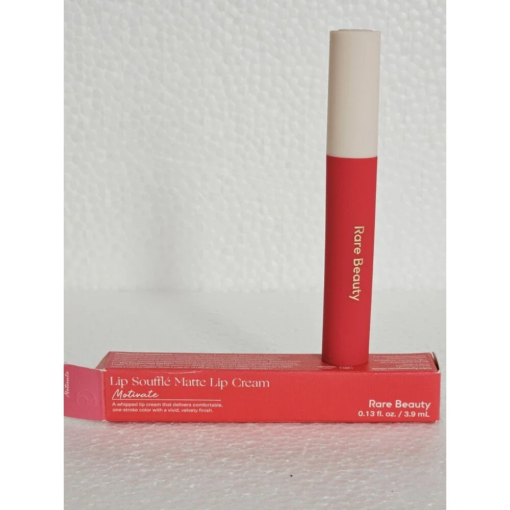 Rare Beauty Lip Soufflé Matte Lip Cream in the shade 'Motivate'.